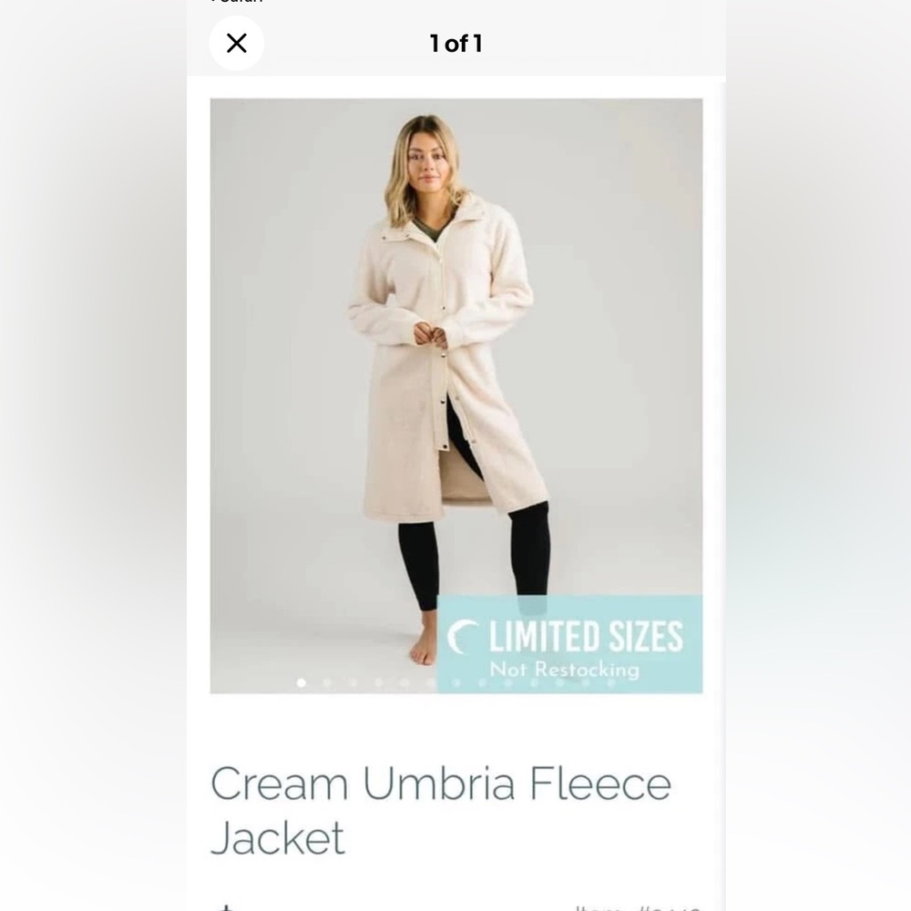 ZYIA Umbria Fleece Long Jacket Size M